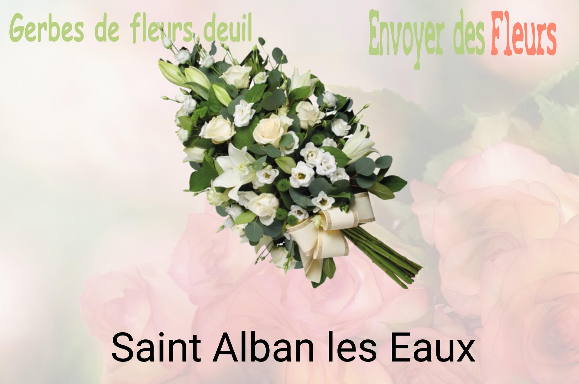 Gerbe de fleurs de deuil livrée à Saint-Alban-les-Eaux